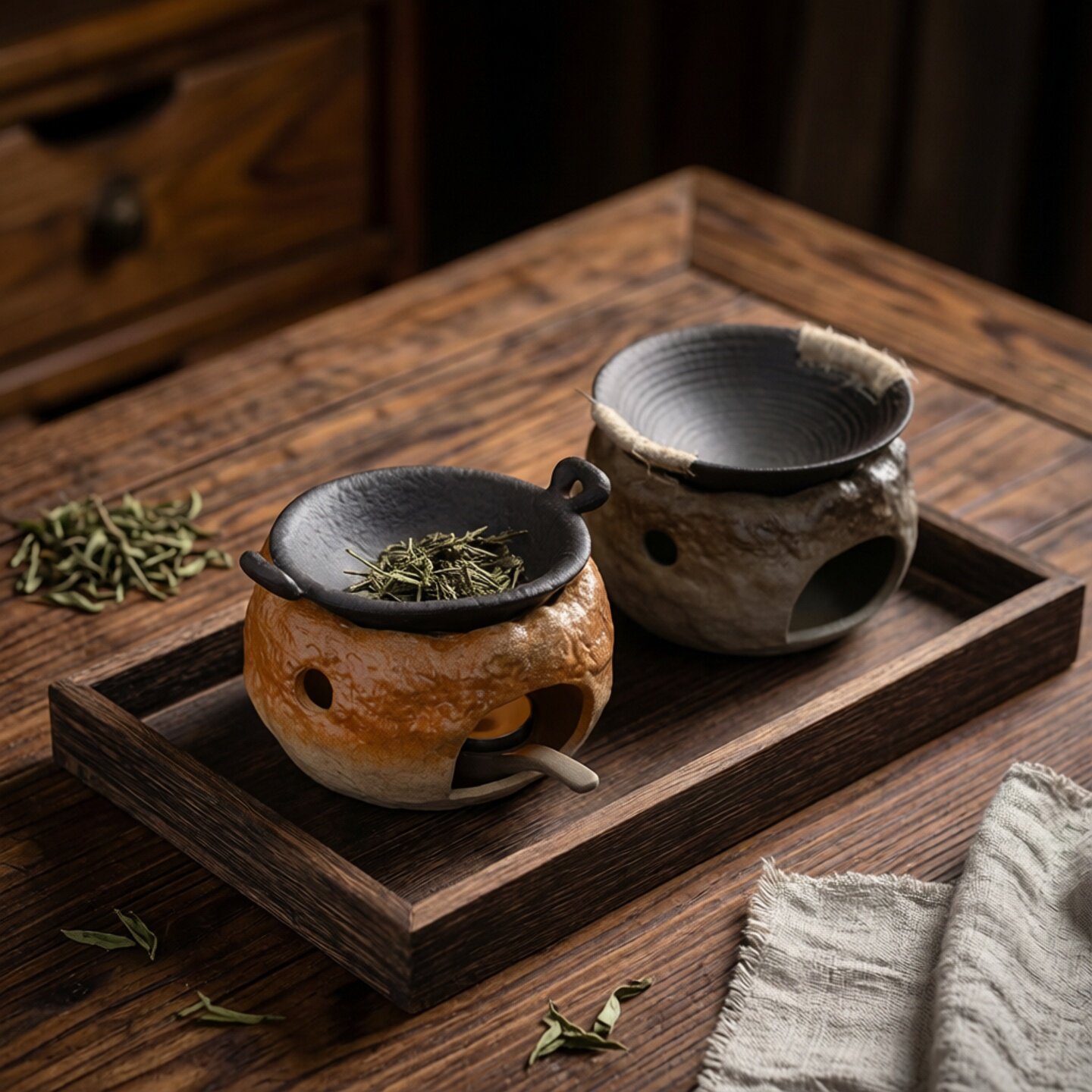 复古陶瓷蜡烛加热香薰茶炉