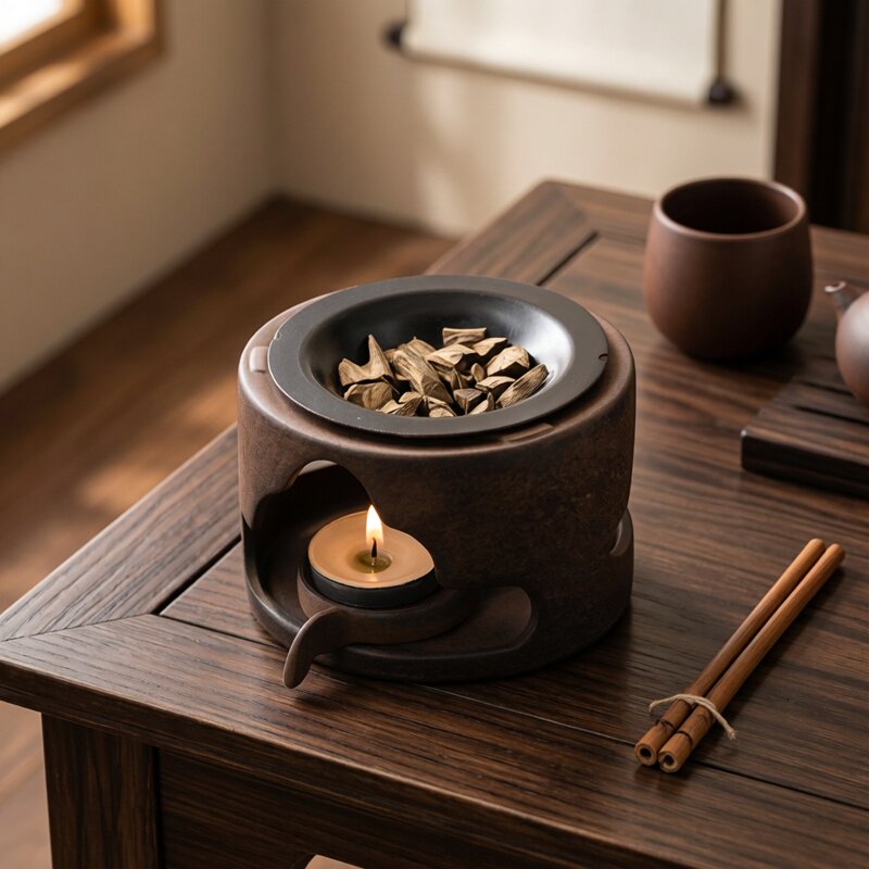 蜡烛加热复古茶道香薰炉