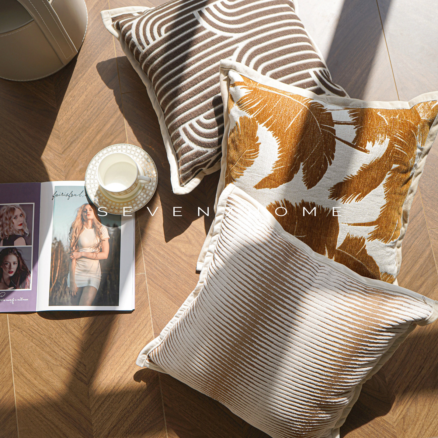 柒柒家奶油风法式复古风抱枕套