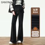 孕妇喇叭裤秋冬外穿大码抽绳无托腹冬季加绒加厚微喇大码长裤秋季