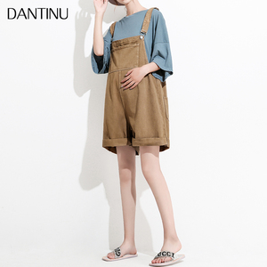 孕妇背带裤夏季薄款短裤孕中期夏装大码洋气减龄春夏季孕晚期夏天