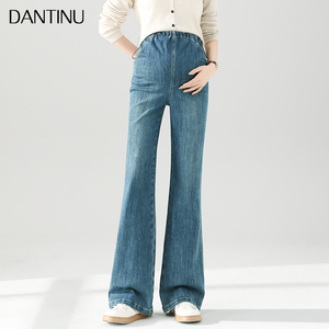 孕妇牛仔喇叭裤2025新款不勒肚子外穿无托腹高腰显瘦拖地微喇裤