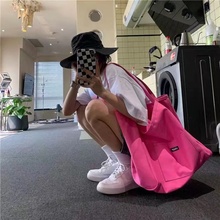 纯色帆布包2025新款ins女包大容量简约韩版单肩文艺斜跨包