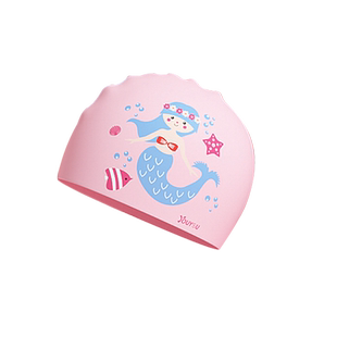 儿童泳帽卡通可爱防水不勒头男童硅胶游泳帽女童宝宝女孩防晒帽子