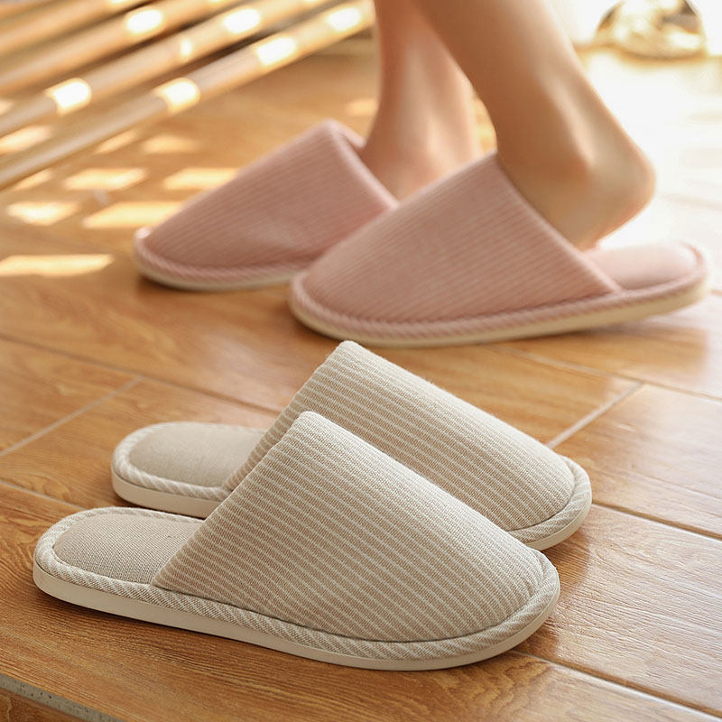 日式风木地板软底静音男士棉拖鞋