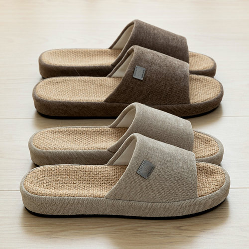 四季软底亚麻拖鞋女室内家居家用防滑棉麻地板拖鞋男士春秋情侣款