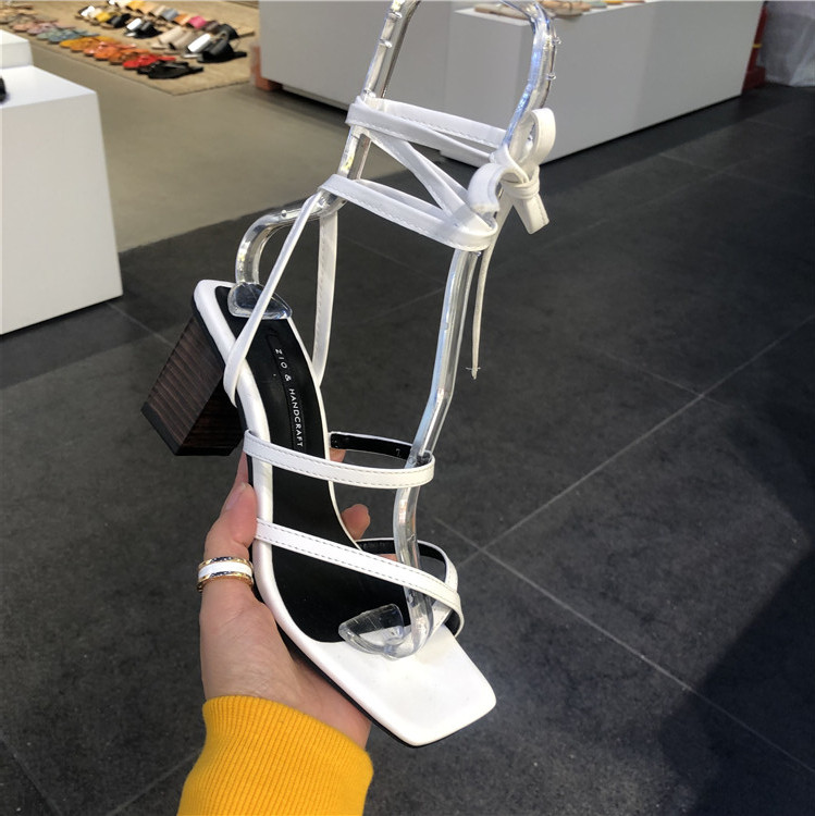 Dongguk door 2020 summer new pattern Square Sets of toe Cross-belt Two wear personality Ankle Bandage Rome Sandalsin the Women's Shoes, Sandals, Crocs category - from Buy2taobao.com to provide professional Taobao agent buy service