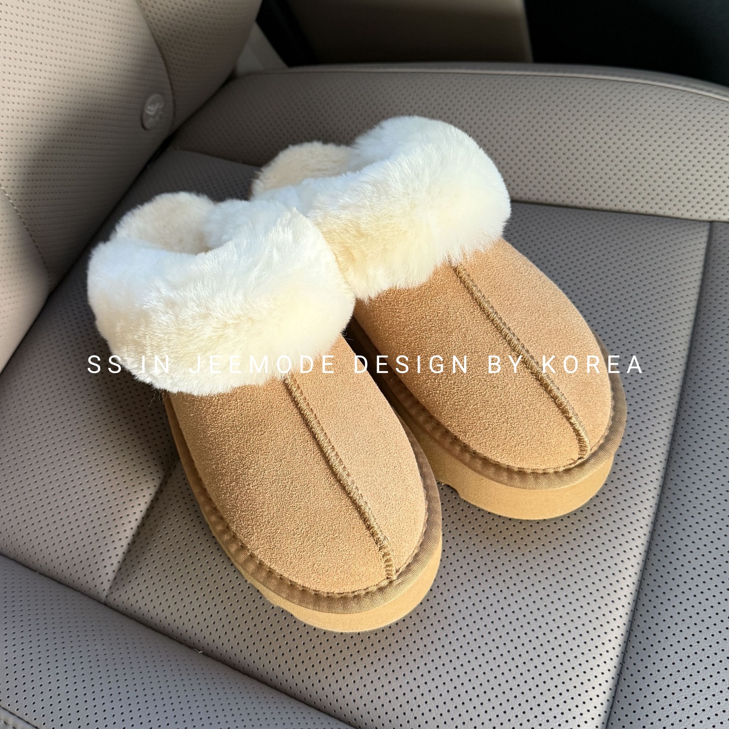 厚底懒人一脚蹬保暖毛毛鞋包头拖