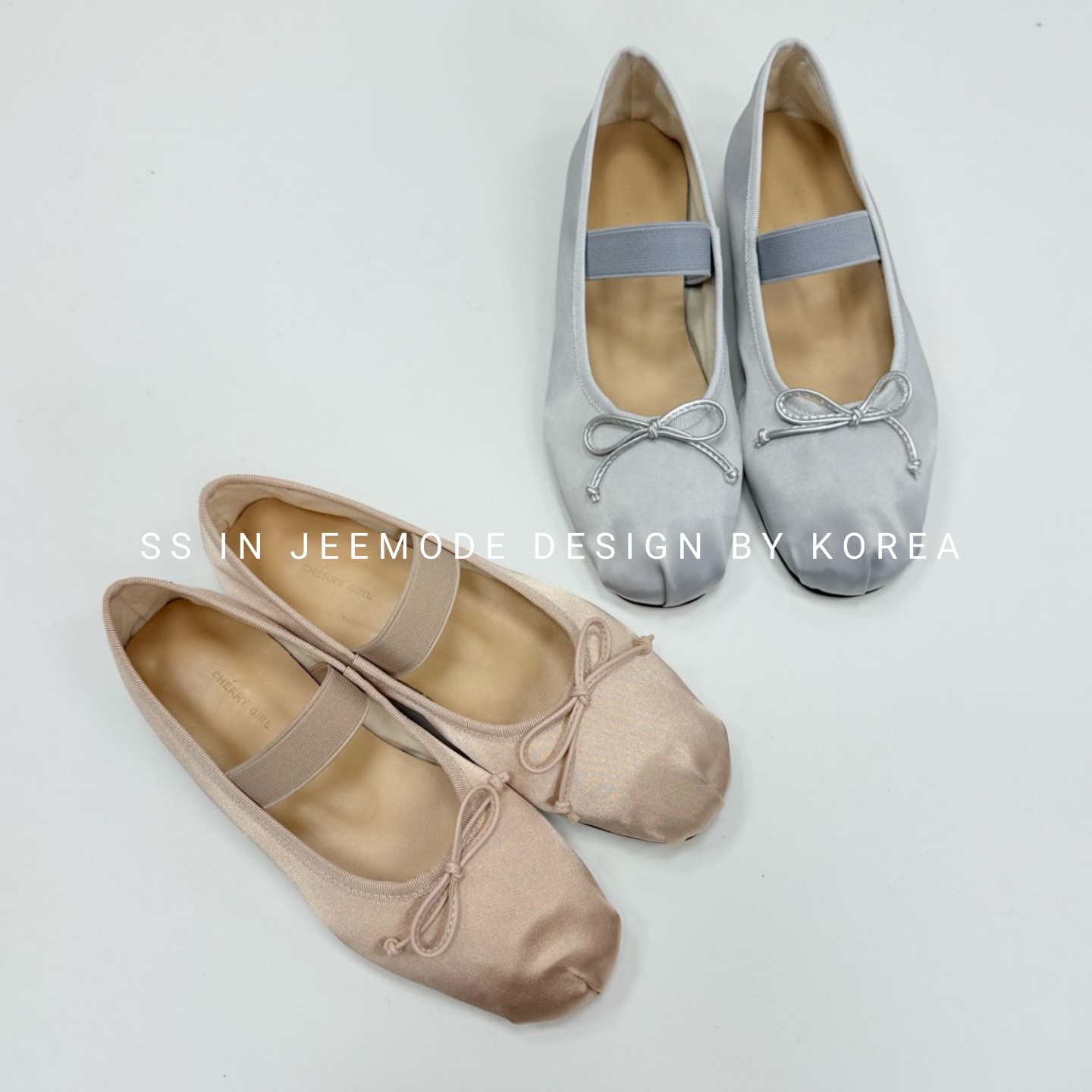 韩版缎面蝴蝶结浅口芭蕾舞鞋单鞋