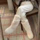 圆头毛毛保暖套筒雪地平底甜美时尚 小池在首尔2025冬季 新款 女靴
