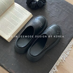 小池在首尔26年早春新款复古铆钉厚底包头拖一脚蹬懒人穆勒鞋拖鞋