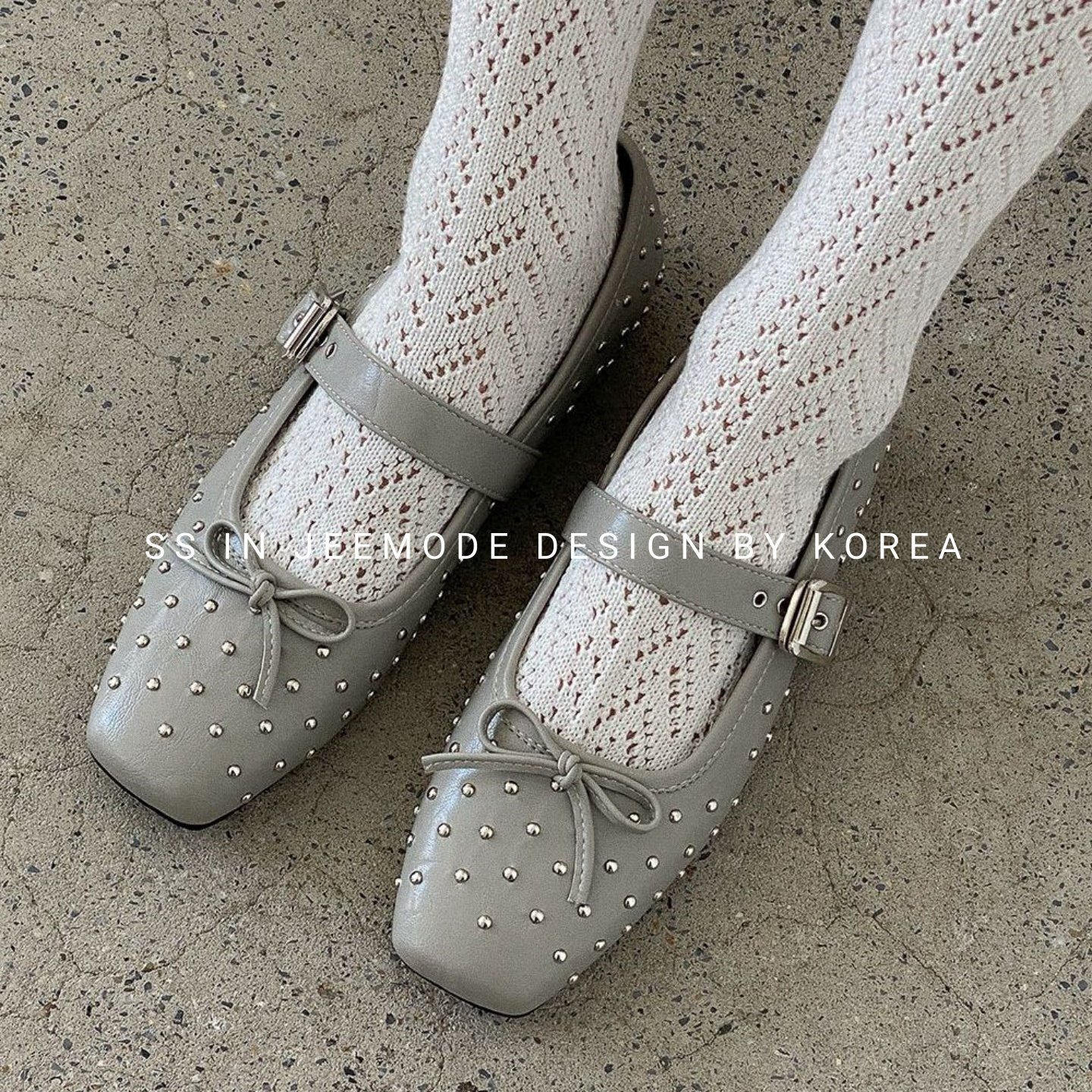 小池在首尔早春新款法式铆钉方头玛丽珍鞋蝴蝶结减龄一字带单鞋女,女鞋,玛丽珍鞋,淘宝优惠券,粉丝福利购,淘宝优惠卷