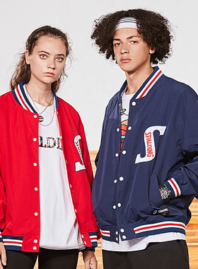 斯伯丁 Spalding/夹克男女情侣字母休闲潮流秋冬外套LAW00JK008