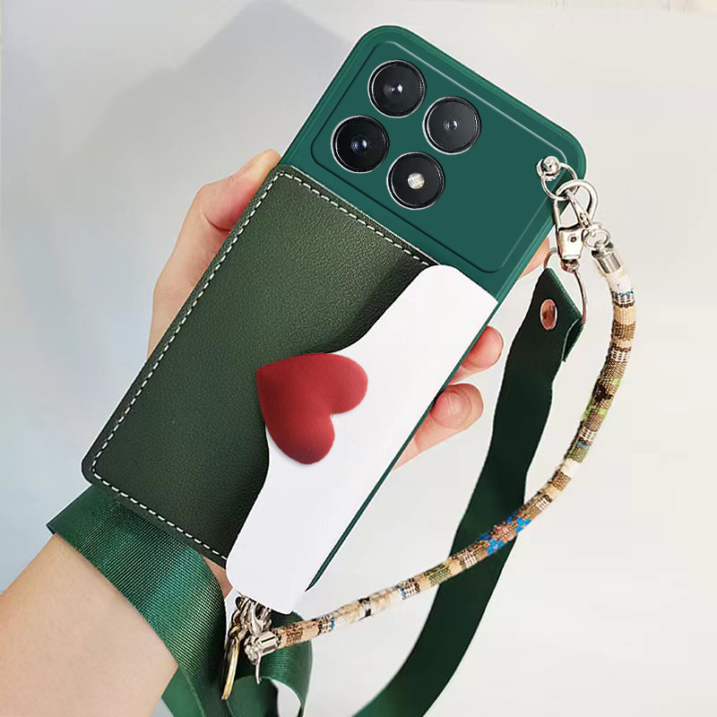 适用小米红米k90手机壳redmik90背斜挎挂绳零钱卡包2510DRK44C套外壳挂脖绳外壳软斜挎背带挂绳零钱卡包壳