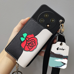 适用OPPO A6 GT手机壳零钱卡包可背斜挎绳PLL110软保护套门禁卡套卡包套门禁卡包挂件软外壳