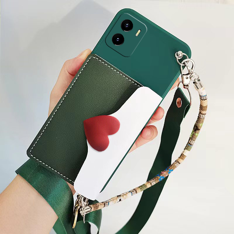 适用vivo iQOO U5x手机壳斜挎可背带挂脖绳V2180GA零钱卡包保护套挂脖绳外壳软斜挎背挂绳iqoou5x零钱卡包