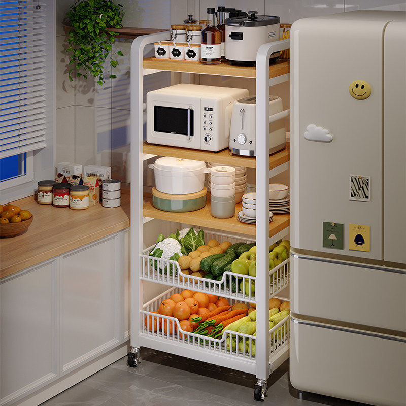 厨房置物架落地家用多层微波炉架多功能菜篮子收纳储物架子窄缝淘