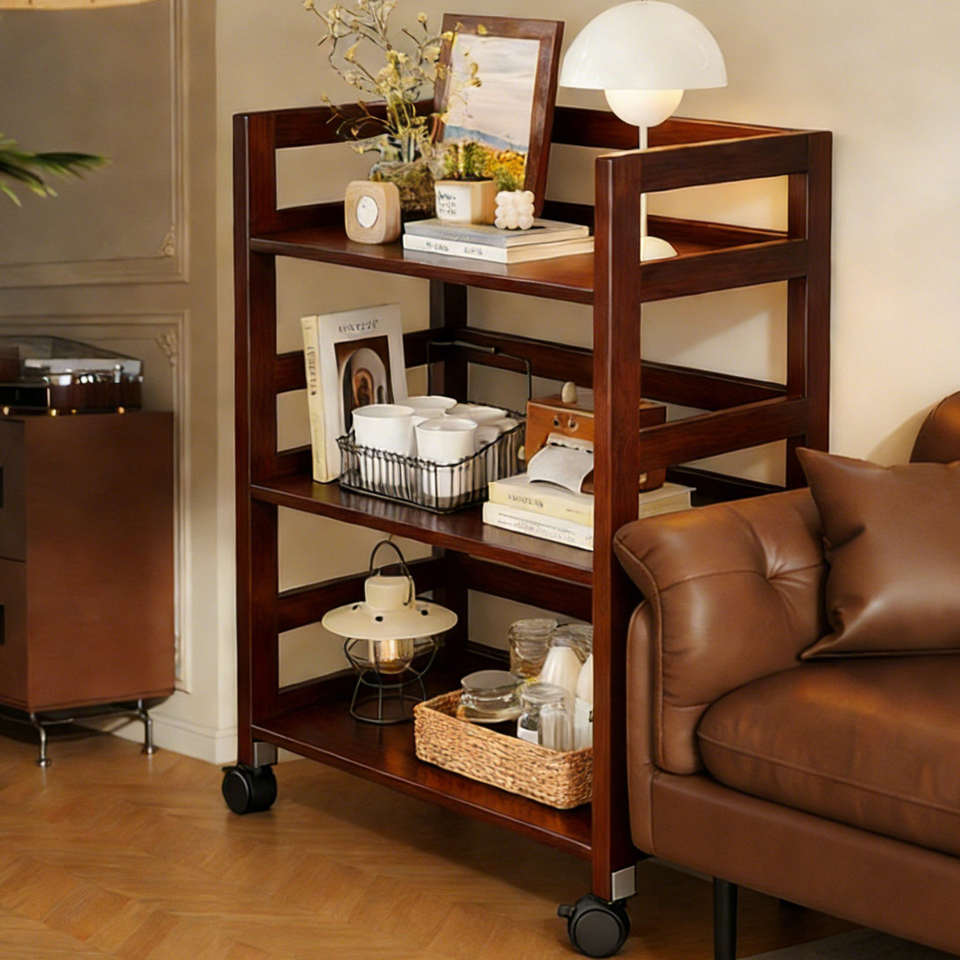 沙发边置物架可移动茶几零食小推车多层收纳层架实木餐边柜落地书,住宅家具,搁板/置物架/家用陈列架,淘宝优惠券,粉丝福利购,淘宝优惠卷