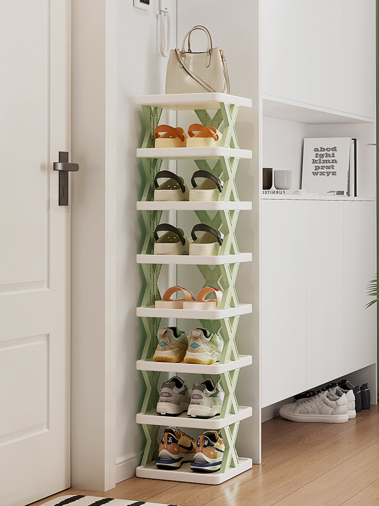 鞋架子家用门口简易入门收纳神器省空间分层隔板多层塑料小窄鞋柜