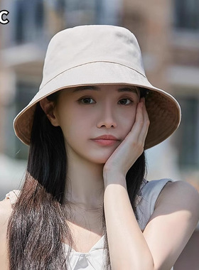 显脸小双面渔夫帽子女春秋款夏季
