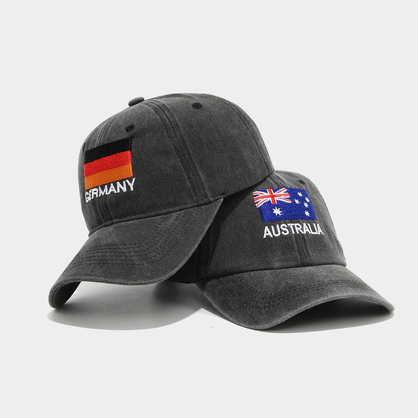 2026世界杯足球元素球迷棒球帽潮国旗刺绣黑色鸭舌帽男女遮阳帽子