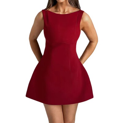 fashion women dress stylish dresses vestidos欧美时尚新款纯色