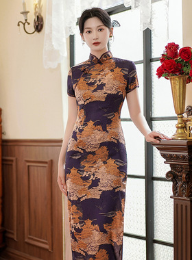 Cheongsam Long Qipao Dress Chipao2025设计国风改良春夏新款