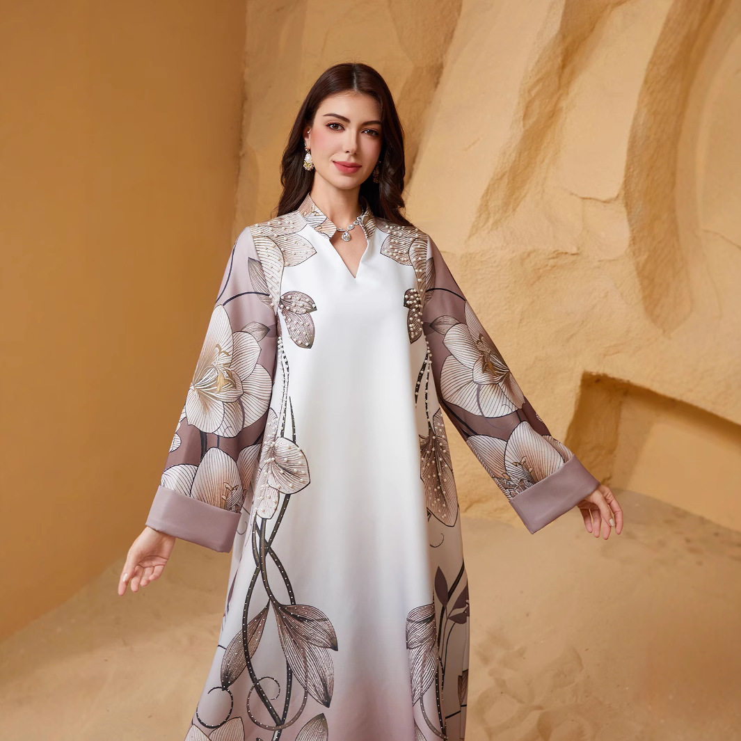 女长袍womens sequin dress loose robe ladies gown fringe bead
