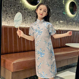 Modern Qipao Children Cheongsam Summer Party Dresses Girls