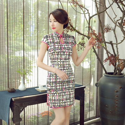 Women Qipao Ethnic Vestidos Woman Cheongsam Elegant真丝旗袍