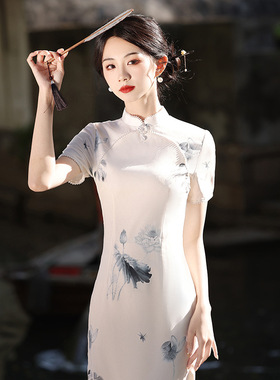 Cheongsam Chinese Dress Chipao traditional Qipao棉麻气质旗袍