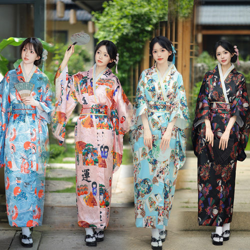 Floral Japanese Kimono Sexy Geisha Yukata Haori Bathrobe日式