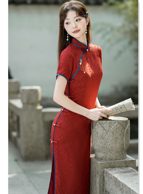 quality cheongsam chinese traditional qipao dress旗袍红色