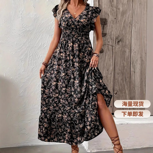 女裙women fashion dress sexy dresses vestidos2026欧美上新v领