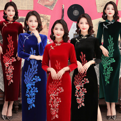 chinese traditional dress cheongsam women chipao qipao旗袍女
