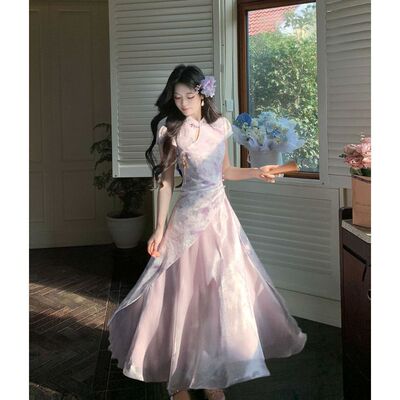 qipao chinese traditional dress cheongsam chipao2026幻紫流云