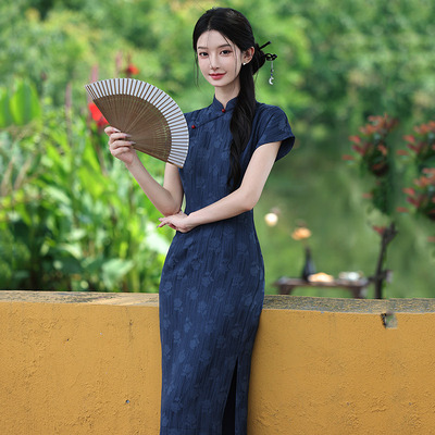 cheongsam chinese traditional qipao dress旗袍国风中式长款
