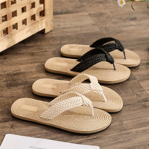 sandals women slippers slides flip flops新仿麻绳旅游麻底拖鞋