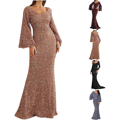 women's fashion dress sexy dresses vestidos2026新品时尚v领包