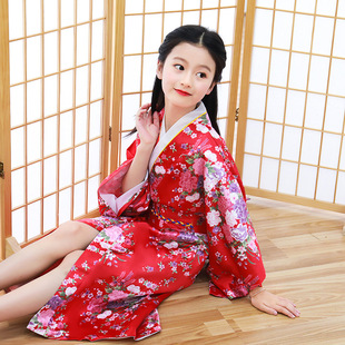 Children Girl Kids Dress Japanese Kimono Print Flower Yukata