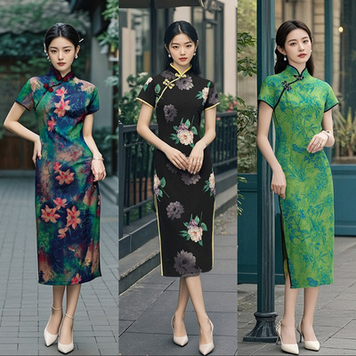 women qipao cheongsam chinese dress chipao旗袍旗袍新款复古
