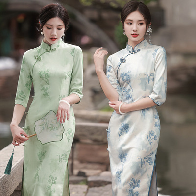 chinese traditional dress cheongsam women chipao qipao旗袍女