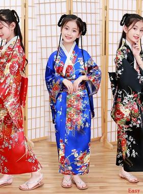 Girls Kimono Girl Dress Japanese女童和服浴袍日式表演服公主裙