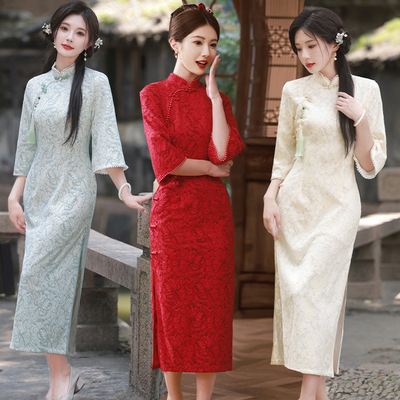 Chinese Traditional Dress Cheongsam Women Chipao Qipao旗袍女