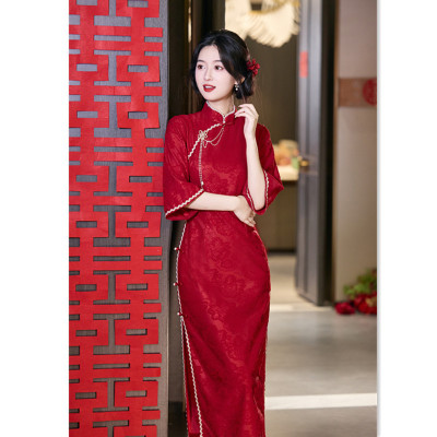 旗袍女qipao cheongsam chinese traditional  dress chipao红色