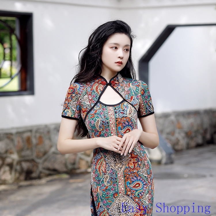 Cheongsam旗袍长裙性感