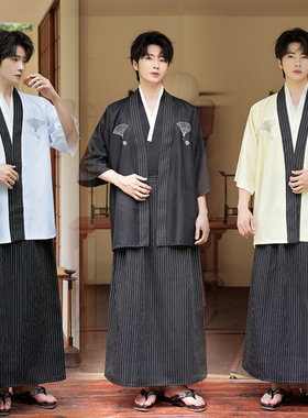 Japanese Kimono Set Mens Formal Kimono Cosplay新款男日式和服