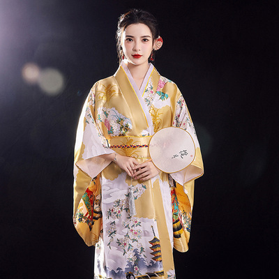 2026新款日式和服网红爆款睡衣女士绸缎大码睡袍浴袍kimono