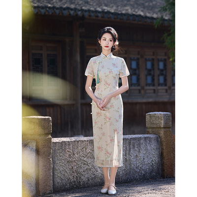 chinese dress cheongsam women qipao锦鲤折桂旗袍新款高考送考