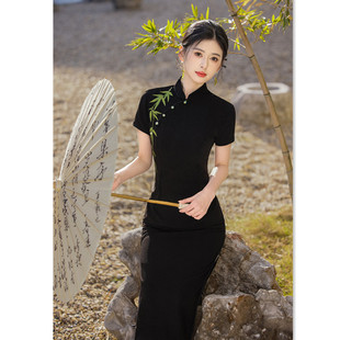 end qipao cheongsam traditional dress旗袍艾旗绣 chinese high